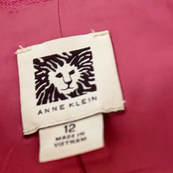 Anne Klein structured pink linen blend one button blazer size 12. - Picture 10 of 11